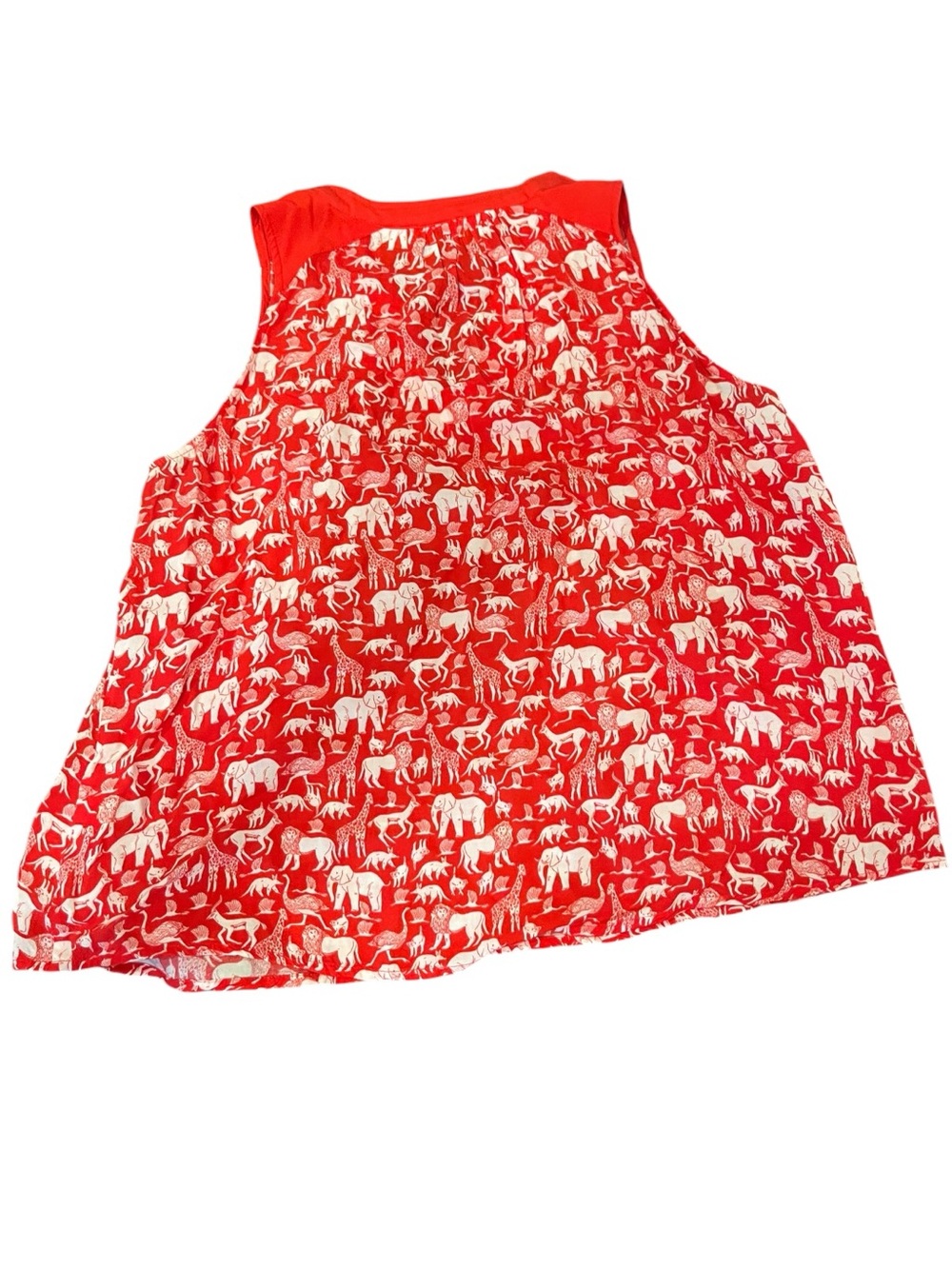 Anthropologie Maeve Red Top with White Elephant Animal Print Excellent Cond. XS - Picture 2 of 4